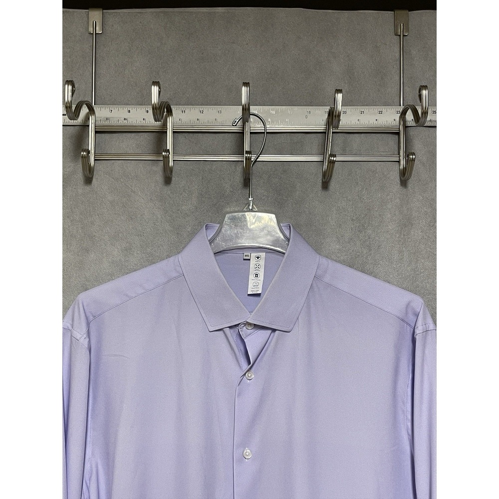 State & Liberty Shirt Men 2XL Purple Geometric Button Up Academia Dress Athletic